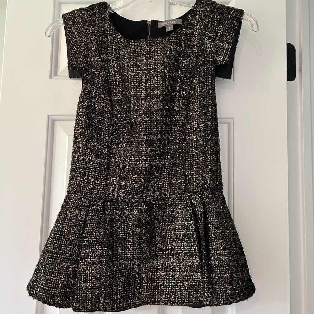 Tinely Road short sleeve gold & black peplum top